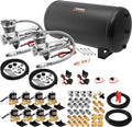 VIXEN AIR VXX3804H/4863DC AIR SUSPENSION KIT FOR TRUCK/CAR BAG/AIR RIDE/SPRING. ON BOARD SYSTEM, DUAL 200PSI COMPRESSOR, 6 GALLON TANK image 0