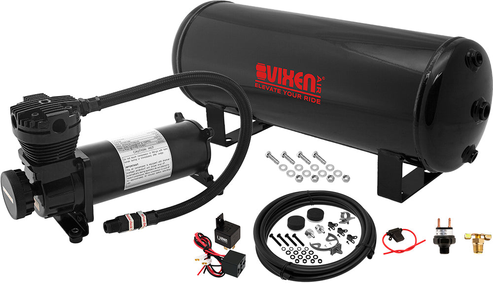 VIXEN AIR VXO4831B 3 GALLON STEEL AIR TANK WITH 200 PSI AIR COMPRESSOR ONBOARD AIR SYSTEM image 0