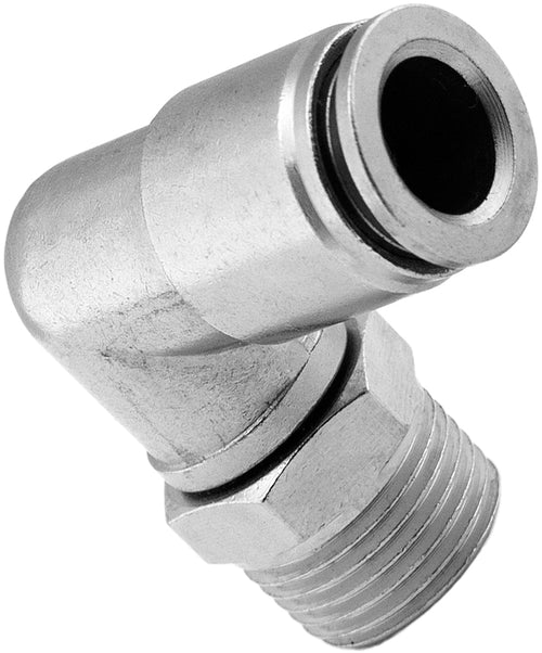 VIXEN AIR VXA2323-8 3/8" NPT MALE TO PUSH TO CONNECT (PTC) FOR 3/8" OD HOSE SWIVEL ELBOW (8 PACK) image 1