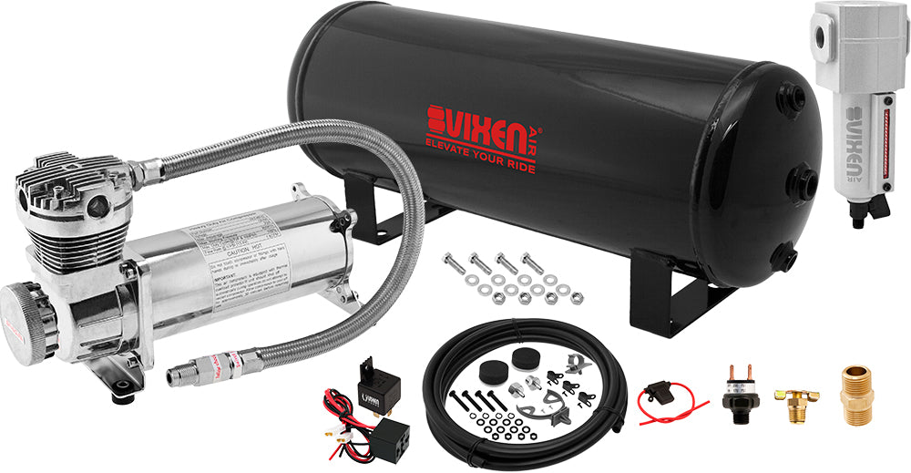 VIXEN AIR VXO4831CF 3 GALLON STEEL AIR TANK WITH 200 PSI AIR COMPRESSOR ONBOARD AIR SYSTEM image 0