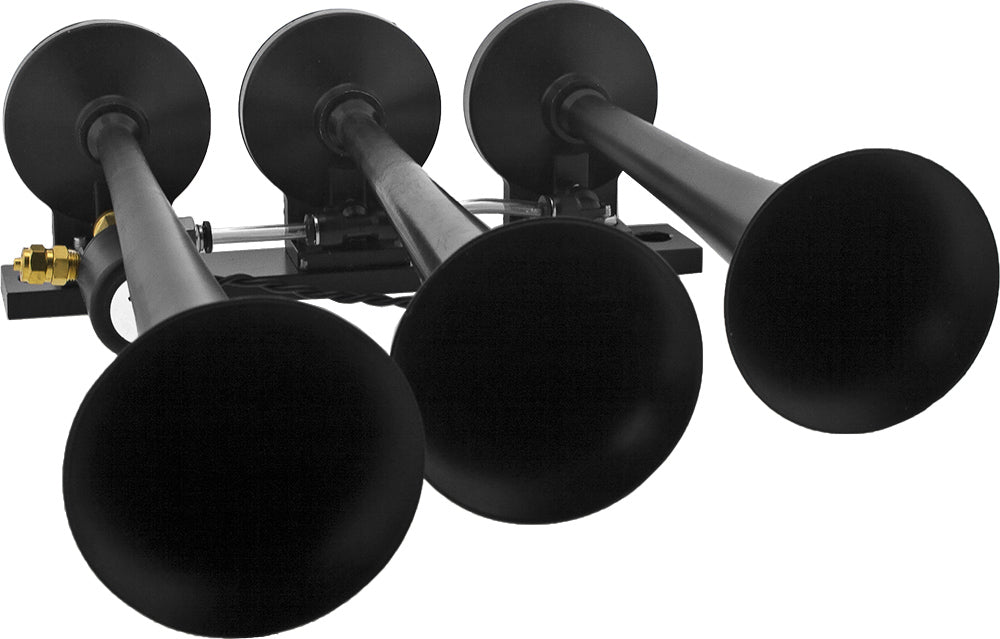 VIXEN HORNS VXH3118B/P TRIPLE TRUMPET TRAIN AIR HORN WITH COVERS BLACK image 4