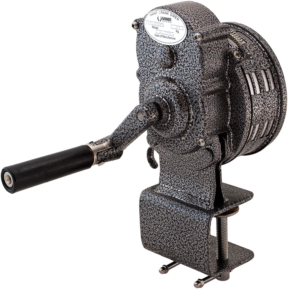 VIXEN HORNS VXS-1000EM CLAMP-ON BASE MOUNT HAND CRANK SIREN GRAY image 1