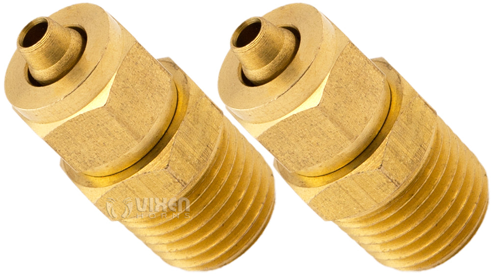 VIXEN HORNS VXA7014-2 1/4" NPT MALE COMPRESSION FITTING FOR 1/4" OD HOSE (2 PACK) image 0