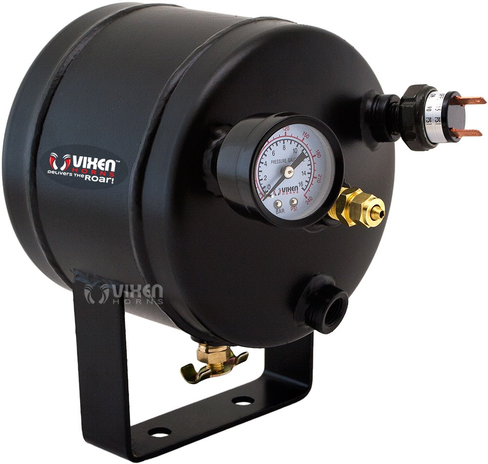 VIXEN HORNS VXO8705/3118 TRIPLE TRUMPET TRAIN AIR HORN CHROME PLATED WITH 0.5 GALLON TANK AND 150 PSI COMPRESSOR image 6