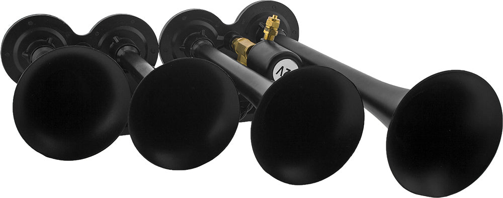 VIXEN HORNS VXH4124B/P FOUR TRUMPET TRAIN AIR HORN WITH COVERS BLACK image 4