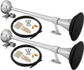 VIXEN HORNS VXH1164X2/P SEMI TRUCK SINGLE AIR HORN WITH COVERS CHROME PLATED (DUAL PACK)