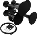 VIXEN HORNS VXH4318B/P FOUR TRUMPET TRAIN AIR HORN WITH COVERS BLACK
