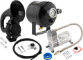 VIXEN HORNS VXO8705/1101 SINGLE TRUMPET SNAIL AIR HORN BLACK WITH 0.5 GALLON TANK AND 150 PSI COMPRESSOR