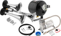 VIXEN HORNS VXO8705/3311 TRIPLE TRUMPET TRAIN AIR HORN CHROME PLATED WITH 0.5 GALLON TANK AND 150 PSI COMPRESSOR