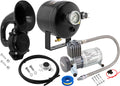 VIXEN HORNS VXO8805/1101 SINGLE TRUMPET SNAIL AIR HORN BLACK WITH 0.5 GALLON TANK AND 150 PSI COMPRESSOR