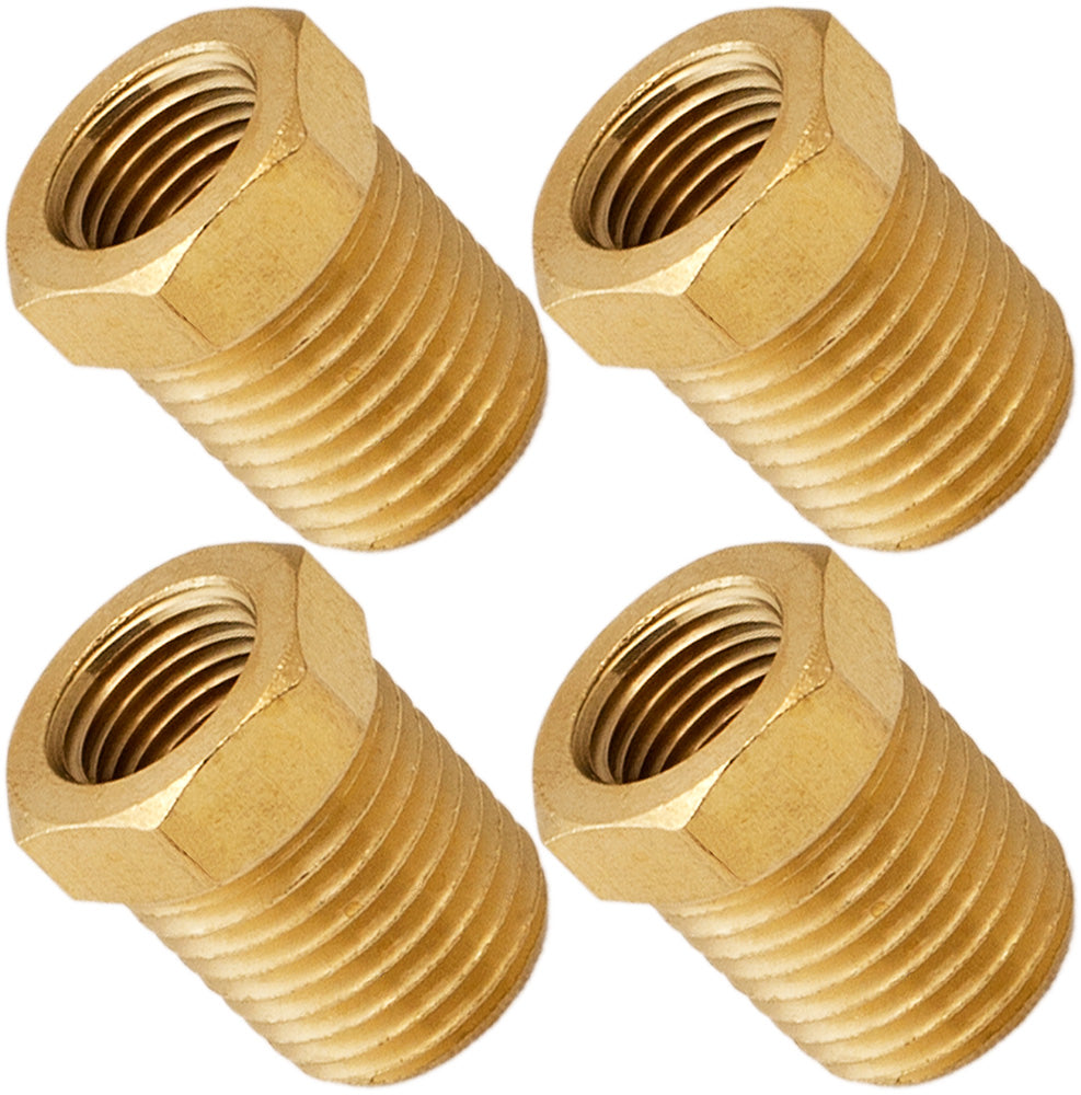 VIXEN HORNS VXA1418-4 1/4" NPT MALE TO 1/8" NPT FEMALE BRASS THREAD REDUCER FITTING (4 PACK) image 0
