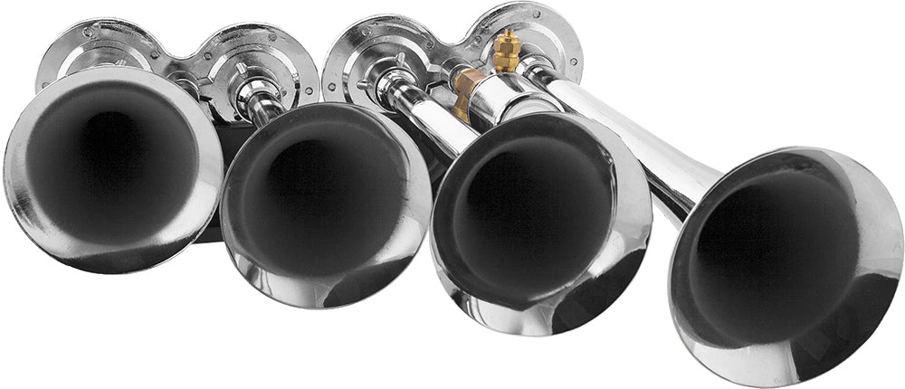 VIXEN HORNS VXH4124C FOUR TRUMPET TRAIN AIR HORN CHROME PLATED WITH BLACK BASE image 3