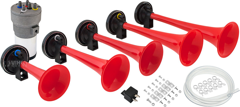 VIXEN HORNS VXH6801R DIXIE MUSICAL AIR HORN RED image 0