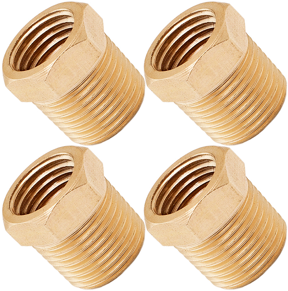 VIXEN HORNS VXA3814-4 3/8" NPT MALE TO 1/4" NPT FEMALE BRASS THREAD REDUCER FITTING (4 PACK) image 0