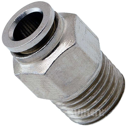 VIXEN AIR VXA7141-4 1/4″ NPT MALE TO PUSH TO CONNECT (PTC) FOR 1/4″ OD HOSE STRAIGHT PNEUMATIC FITTING (4 PACK) image 1