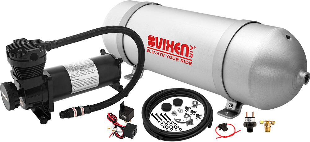 VIXEN AIR VXO4830B 3 GALLON ALUMINUM AIR TANK WITH 200 PSI AIR COMPRESSOR ONBOARD AIR SYSTEM image 0