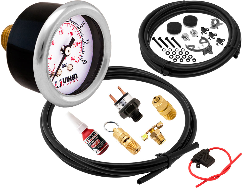 VIXEN HORNS VXO4830AB 3 GALLON ALUMINUM AIR TANK WITH 200 PSI AIR COMPRESSOR ONBOARD AIR SYSTEM image 9