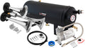 VIXEN HORNS VXO8715/3311 TRIPLE TRUMPET TRAIN AIR HORN CHROME PLATED WITH 1.5 GALLON TANK AND 150 PSI COMPRESSOR image 0