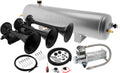 VIXEN HORNS VXO8330APRO/3418B TRIPLE TRUMPET TRAIN AIR HORN BLACK WITH 3 GALLON ALUMINUM TANK AND 200 PSI COMPRESSOR image 0