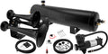 VIXEN HORNS VXO4830AB/3318XB TRIPLE TRUMPET ABS TRAIN AIR HORN BLACK WITH 3 GALLON ALUMINUM TANK AND 200 PSI COMPRESSOR image 0