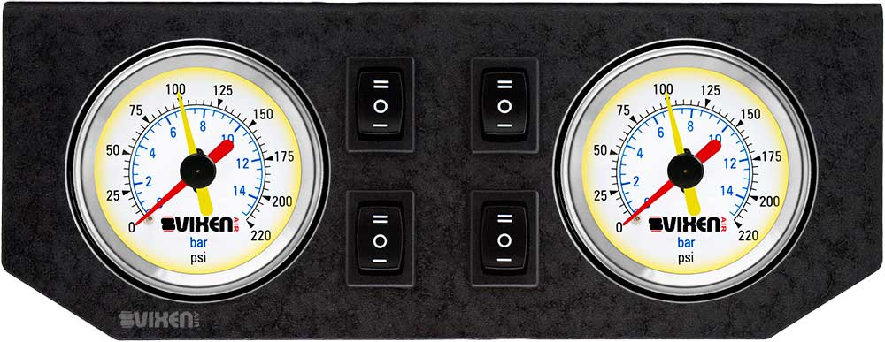 VIXEN AIR VXK3804PW 3/8" NPT AIR RIDE SUSPENSION HIGH FLOW AIR VALVES WITH FOUR AIR SPRINGS, PRESSURE SWITCH, GAUGE DASH PANEL, HOSES AND FITTINGS image 4