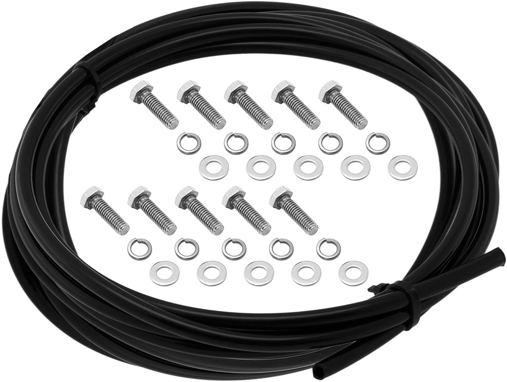 VIXEN AIR VXD2614SS/BB 1/2" NPT SINGLE AIR PORT SUSPENSION AIR SPRING/AIR BAGS WITH INTERNAL BUMP STOP, UNIVERSAL BRACKETS, FITTINGS, SCHRADER VALVES AND 20FT HOSE image 8