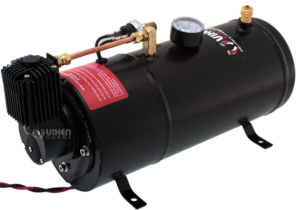 VIXEN HORNS VXO8210/3311C TRIPLE TRUMPET TRAIN AIR HORN CHROME PLATED WITH 1 GALLON TANK AND 150 PSI COMPRESSOR image 6