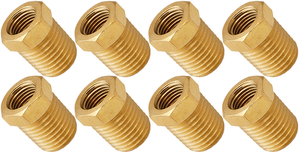 VIXEN HORNS VXA1418-8 1/4" NPT MALE TO 1/8" NPT FEMALE BRASS THREAD REDUCER FITTING (8 PACK) image 0