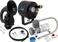VIXEN HORNS VXO8805/1101 SINGLE TRUMPET SNAIL AIR HORN BLACK WITH 0.5 GALLON TANK AND 150 PSI COMPRESSOR image 0