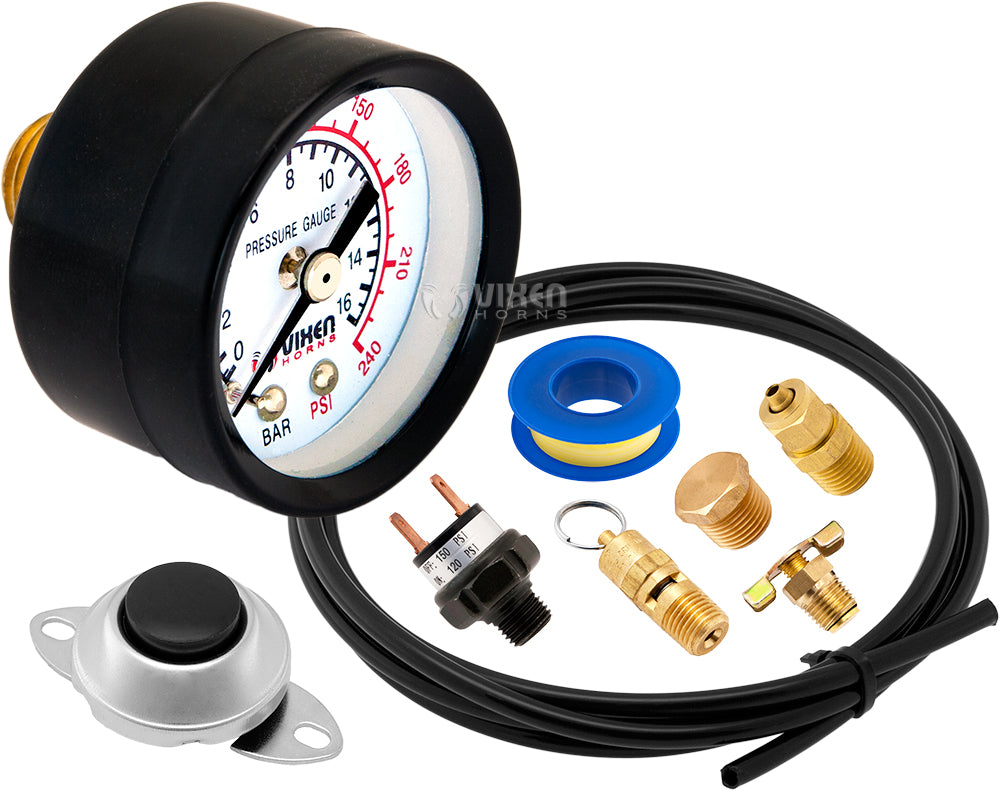 VIXEN HORNS VXO8715B/4114B QUAD TRUMPET TRAIN AIR HORN BLACK WITH 1.5 GALLON TANK AND 150 PSI COMPRESSOR image 8