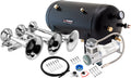VIXEN HORNS VXO8350/3418 TRIPLE TRUMPET TRAIN AIR HORN CHROME PLATED WITH 5 GALLON TANK AND 200 PSI COMPRESSOR image 0