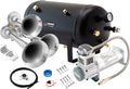 VIXEN HORNS VXO8350/3114C TRIPLE TRUMPET TRAIN AIR HORN CHROME PLATED WITH 5 GALLON TANK AND 200 PSI COMPRESSOR image 0
