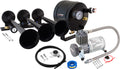 VIXEN HORNS VXO8805/3118B TRIPLE TRUMPET TRAIN AIR HORN BLACK WITH 0.5 GALLON TANK AND 150 PSI COMPRESSOR image 0