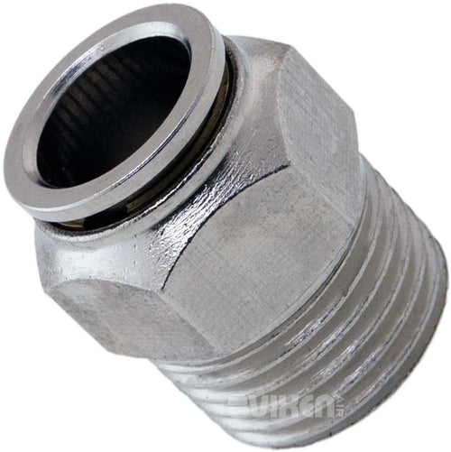 VIXEN AIR VXA7121 1/2″ NPT MALE TO PUSH TO CONNECT (PTC) FOR 1/2″ OD HOSE STRAIGHT PNEUMATIC FITTING image 0