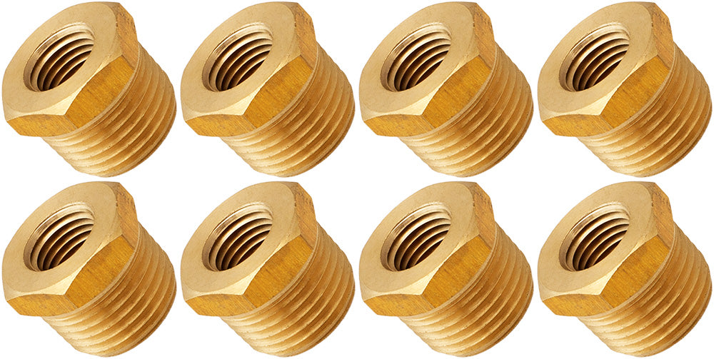 VIXEN HORNS VXA1214-8 1/2" NPT MALE TO 1/4" NPT FEMALE BRASS THREAD REDUCER FITTING (8 PACK) image 0