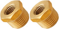 VIXEN HORNS VXA1214-2 1/2" NPT MALE TO 1/4" NPT FEMALE BRASS THREAD REDUCER FITTING (2 PACK) image 0