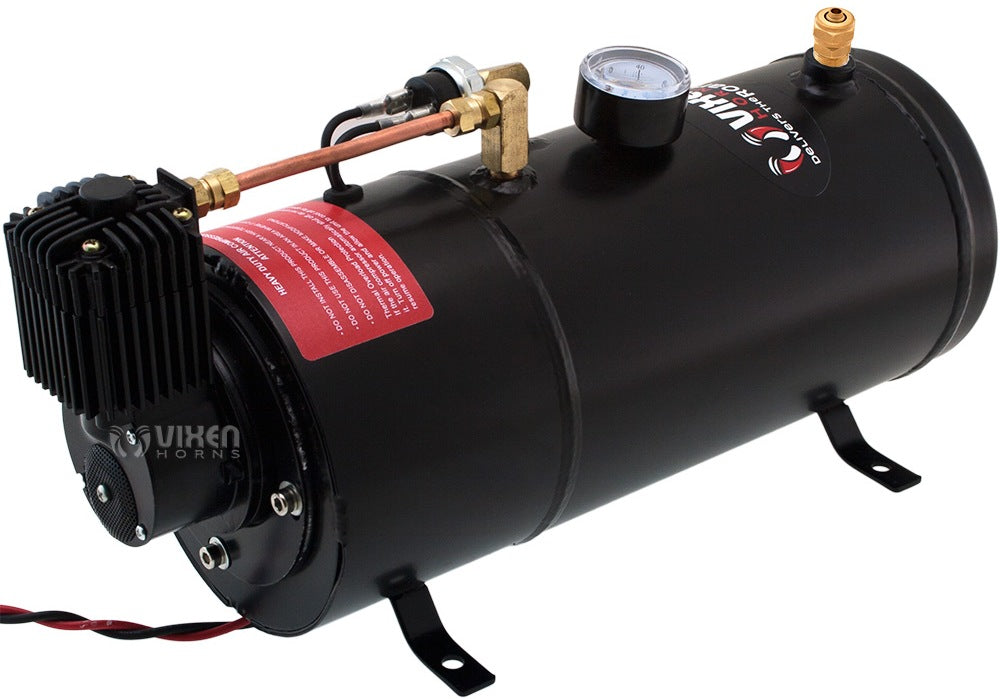 VIXEN HORNS VXO8210/4114B QUAD TRUMPET TRAIN AIR HORN BLACK WITH 1 GALLON TANK AND 150 PSI COMPRESSOR image 6