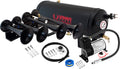VIXEN HORNS VXO8715B/4124B QUAD TRUMPET TRAIN AIR HORN BLACK WITH 1.5 GALLON TANK AND 150 PSI COMPRESSOR image 0