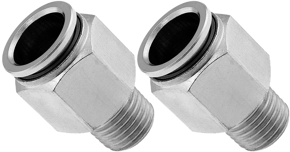 VIXEN AIR VXA7152-2 1/4″ NPT MALE TO PUSH TO CONNECT (PTC) FOR 1/2″ OD HOSE STRAIGHT PNEUMATIC FITTING (2 PACK) image 0