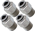 VIXEN AIR VXA7141-4 1/4″ NPT MALE TO PUSH TO CONNECT (PTC) FOR 1/4″ OD HOSE STRAIGHT PNEUMATIC FITTING (4 PACK) image 0