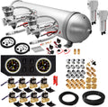 VIXEN AIR VXX1208GB/4850DCF AIR SUSPENSION KIT FOR TRUCK/CAR BAG/AIR RIDE/SPRING. ON BOARD SYSTEM, DUAL 200PSI COMPRESSOR, 5 GALLON ALUMINUM TANK image 0