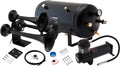 VIXEN HORNS VXO8350B/3318B TRIPLE TRUMPET TRAIN AIR HORN BLACK WITH 5 GALLON TANK AND 200 PSI COMPRESSOR image 0