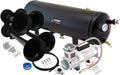 VIXEN HORNS VXO8330/4114B QUAD TRUMPET TRAIN AIR HORN BLACK WITH 3 GALLON TANK AND 200 PSI COMPRESSOR image 0