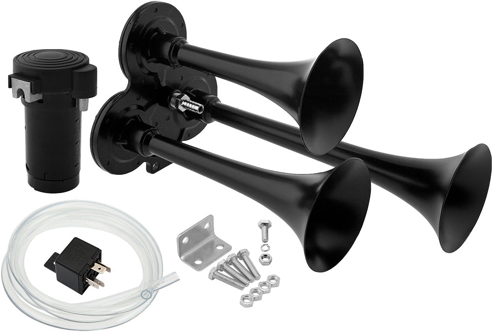 VIXEN HORNS VXH2411B TRIPLE TRUMPET TRAIN AIR HORN KIT BLACK image 0
