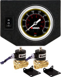 VIXEN AIR VXF0G2038B 3/8" NPT ELECTRIC AIR VALVE (SOLENOID) 210PSI 12V (2-PACK) WITH 1 SINGLE NEEDLE GAUGE/1 SWITCH DASH PANEL KIT BLACK image 0