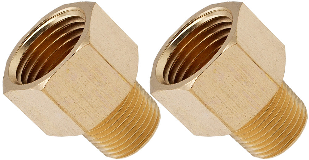 VIXEN HORNS VXA3812-2 3/8" NPT MALE TO 1/2" NPT FEMALE BRASS THREAD EXPANDER FITTING (2 PACK) image 0