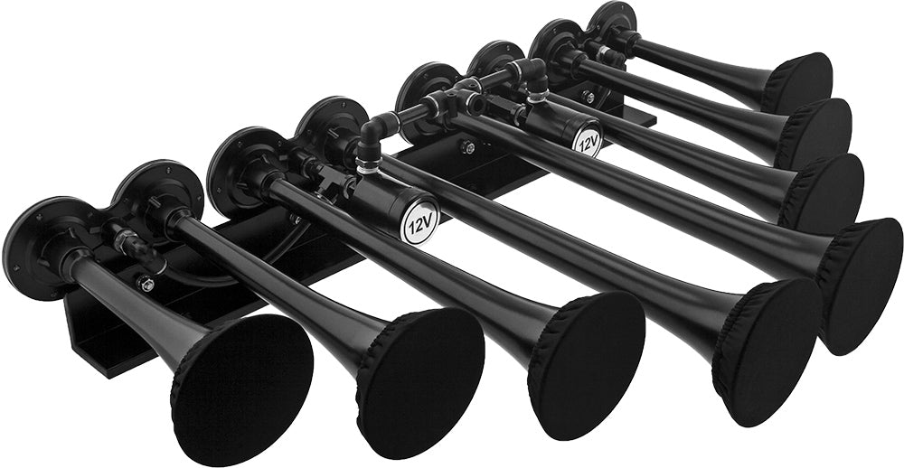 VIXEN HORNS OCTOPOD™ VXH8124XLB/P OCTO TRUMPET TRAIN AIR HORN WITH COVERS BLACK image 1