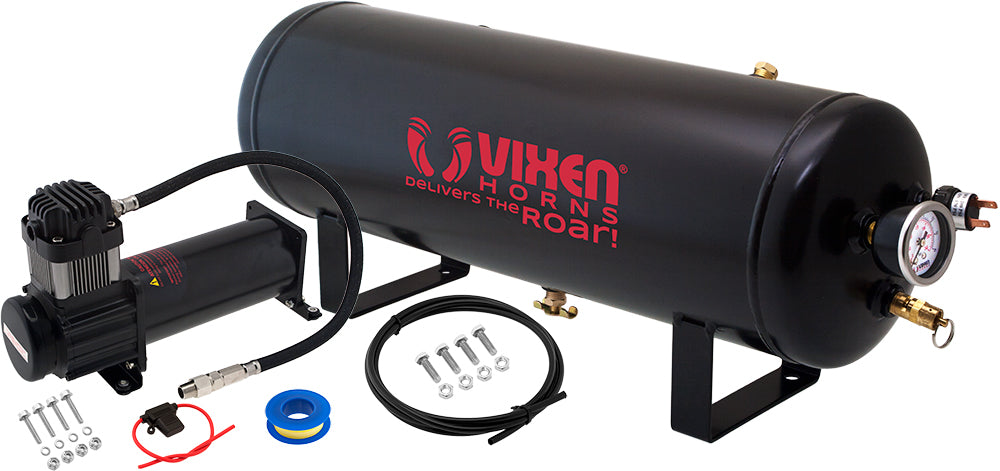 VIXEN HORNS VXO8325B 2.5 GALLON AIR TANK WITH 200 PSI AIR COMPRESSOR ONBOARD AIR SYSTEM image 0