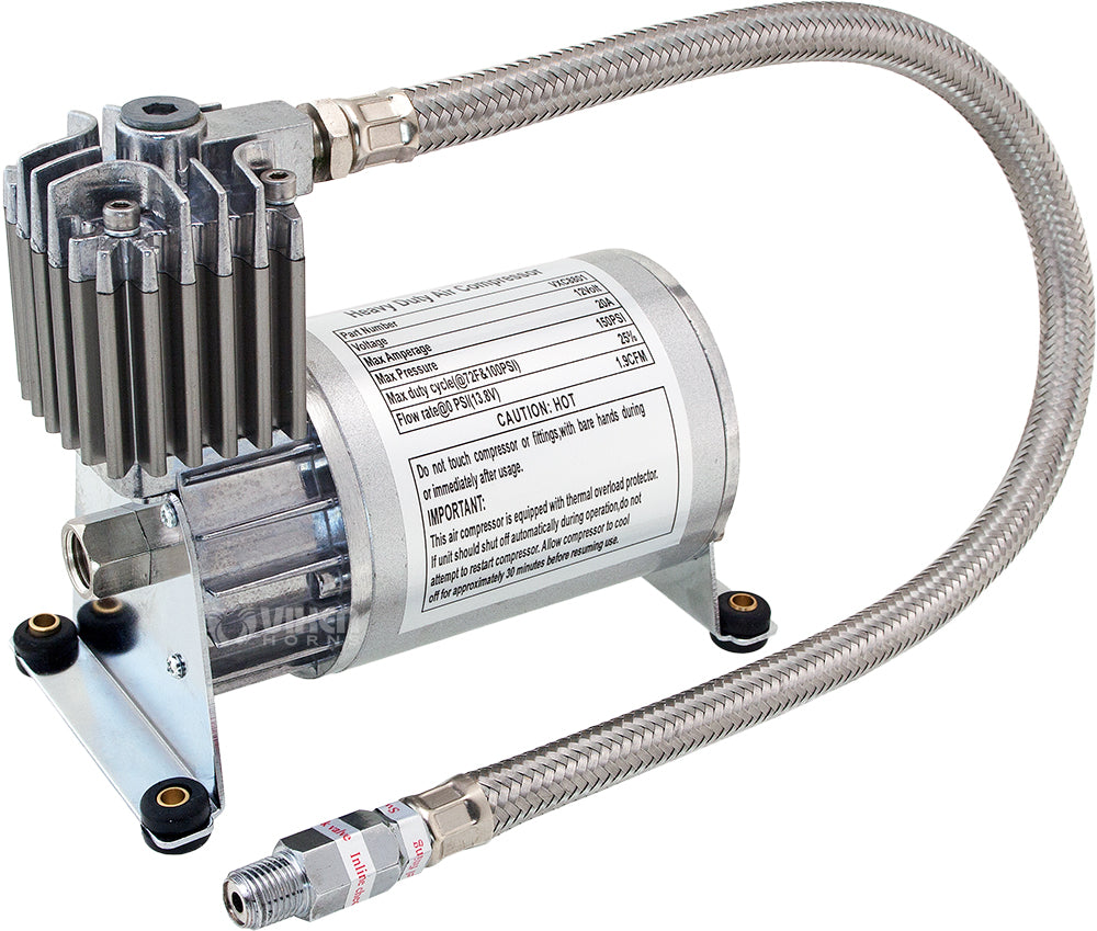 VIXEN HORNS VXO8815/4124C QUAD TRUMPET TRAIN AIR HORN CHROME PLATED WITH 1.5 GALLON TANK AND 150 PSI COMPRESSOR image 5