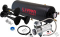 VIXEN HORNS VXO8325/3311B/P TRIPLE TRUMPET TRAIN AIR HORN WITH COVERS BLACK, 2.5 GALLON TANK AND 200 PSI COMPRESSOR image 0